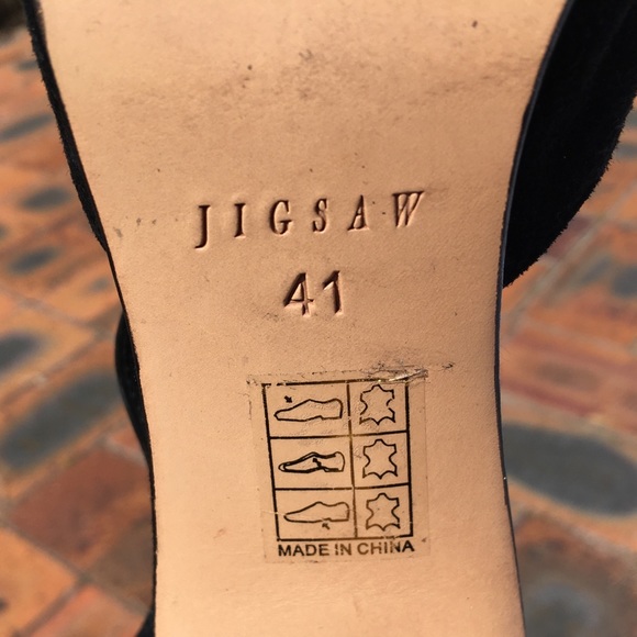 Jigsaw Black Suede Leather Mary Jane Pump Heels Size 10 - Picture 13 of 16